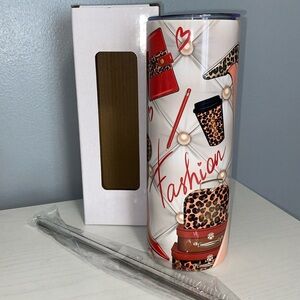 Girl Boss Fashion 20oz Tumbler new w box comes with stainless reusable straw.